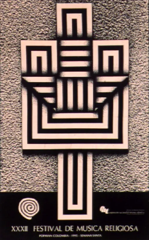XXXII Festival de Música Religiosa. 1995. Diseño Omar Rayo. 70 x 44 cm.