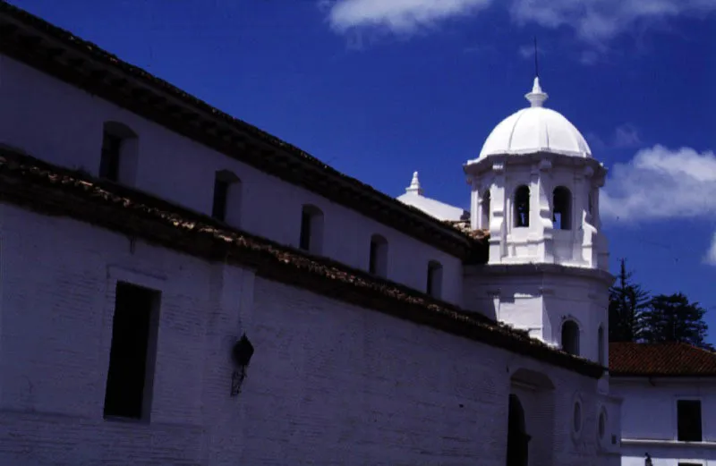 Fachada lateral y Torre de la Iglesia de Santo Domingo, cuya construccin se inici en 1575. A causa de los terremotos que han ocurrido en la ciudad, se ha reconstruido varias veces. 