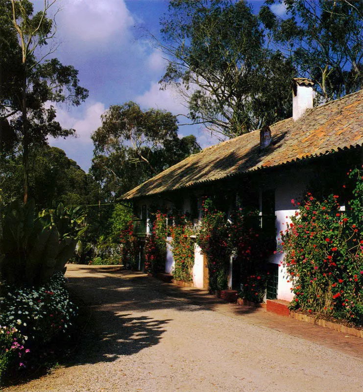 La flora de la Sabana, rica y exuberante, la que se cultiva y la que crece de manera silvestre, sirve de apoyo a la arquitectura de estas casas, una arquitectura que recoge numerosos modelos y tiene en las flores uno de sus elementos ms valiosos. En medio de la Sabana, de la quietud apenas interrumpida por aves e insectos, los clsicos novios que llegaron al pas hace muchos aos, siguen respirando.  Pilar Gmez