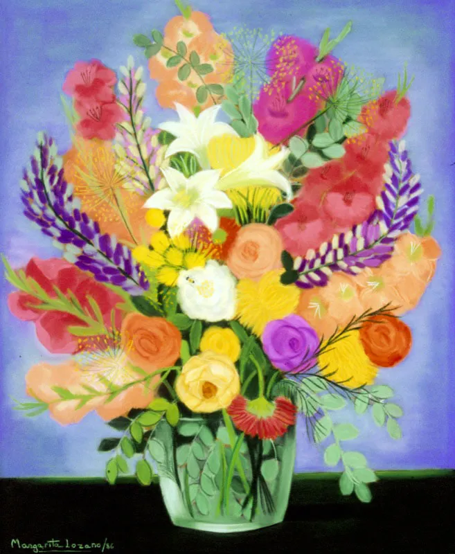 Las flores han representado una interesante y vivaz constante obra de numerosos pintores colombianos como Margarita Lozano con sus múltiples cuadros de floreros. Eduardo Otero