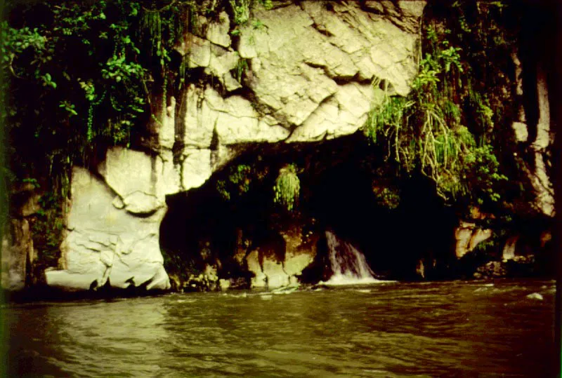 Río subterráneo de la Cueva de los Guácharas, que desemboca en el Río Claro, región del Magdalena Medio.