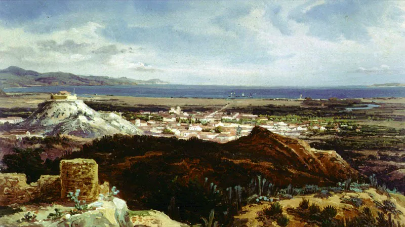 Vista de Cuman desde el Castillo Viejo 
Ferdinand Bellerman, 1844
Oleo sobre cartn
21.0 x 36.0 cm 
Museos Estatales de Berln. 