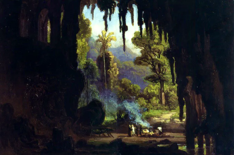 La Cueva del Guácharo.
Ferdinand Bellerman, 1843
Oleo sobre cartulina
18.2 x 22.4 cm
Museos Estatales de Berlín