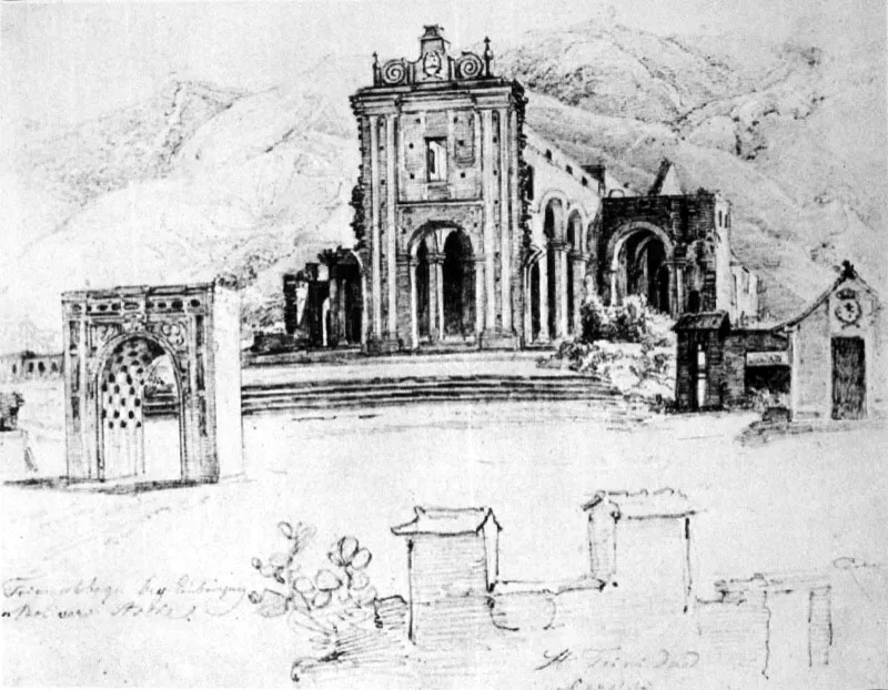 Santsima Trinidad, Caracas
Ferdinand Bellerman, 1844 
Dibujo a lpiz
20.0 x 24.0 cm
Museos Estatales de Berln. 