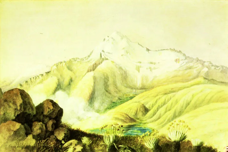 La Concha, Cordillera de Mérida
Anton Goering, 1869
Acuarela sobre papel
31 x 46 cm