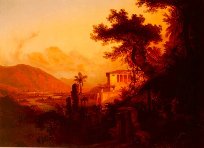 Atardecer en el Valle de Antmano 
Ferdinand Bellerman, 1843
Oleo sobre lienzo
31.5 x 45.7 cm. 