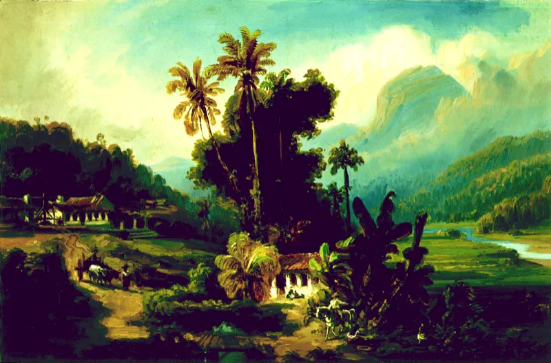 Plantaciones de azcar en San Esteban 
Ferdinand Bellerman, 1843
Oleo sobre cartn 
22 x 36.4 cm
Museos Estatales de Berln. 