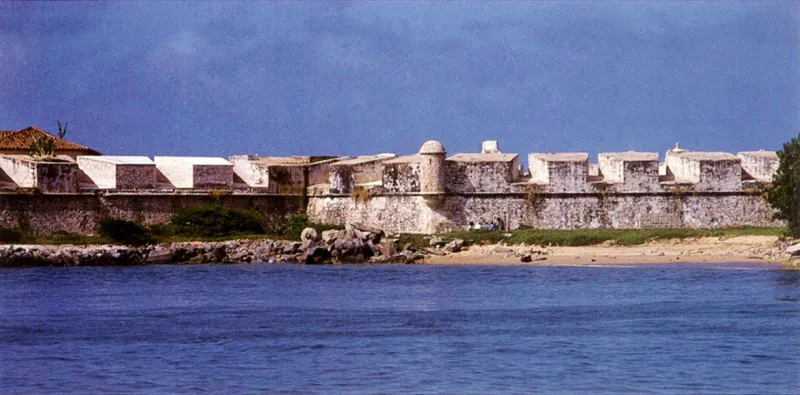 Castillo de San Felipe en Puerto Cabello.
El fuerte de San Felipe en Puerto Cabello, uno de los baluartes de la seguridad marítima de la Venezuela Hispánica, se construyó entre 1732-1736 con recursos de la compañía Guipuzcoana, originada en la política borbónica del aprovechamiento del comercio con las provincias ultramarinas.