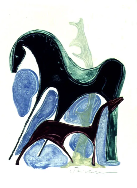 Estudio de caballos
Témpera sobre papel
1949 c.
33.5 x 25 cm.