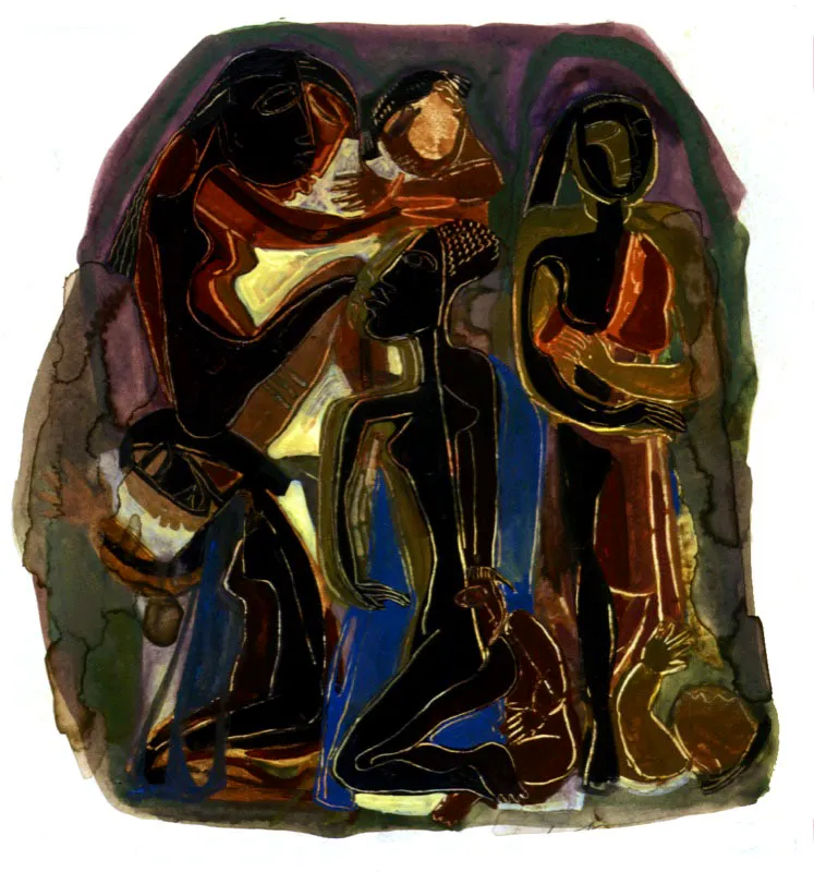Dos etnias
Técnica mixta
sobre papel
1955
40 x 38 cm.