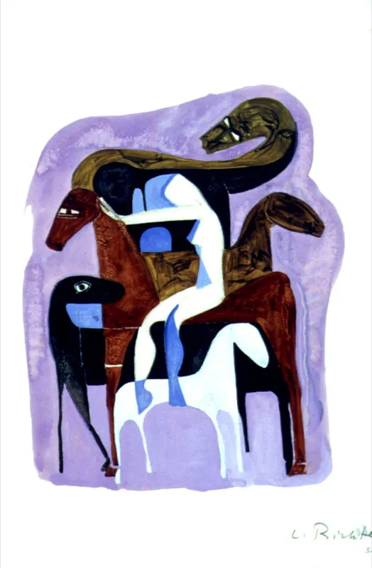 Estudio de caballos
Témpera sobre papel
1949
34.5 x 27.5 cm