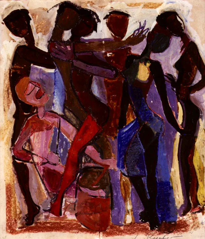 Baile
Técnica mixta
con pastel
1953 c.
45 x 40 cm.