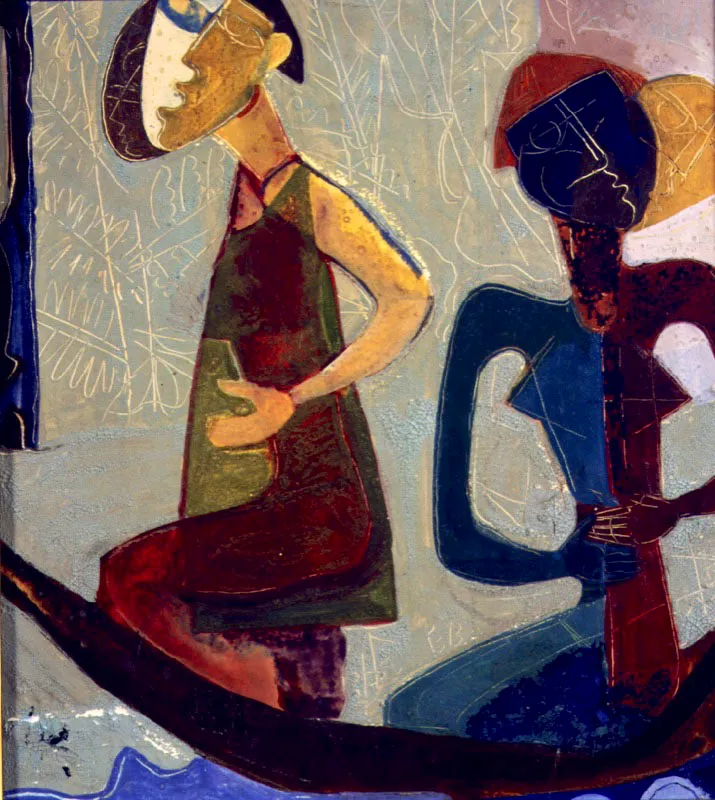 En la canoa
Tmpera sobre papel
1957
36 x 33.5 cm. 