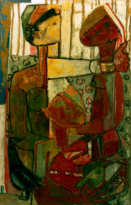 Oleo sobre cartn preparado con arena 
y casena
1959
90 x 59 cm. 