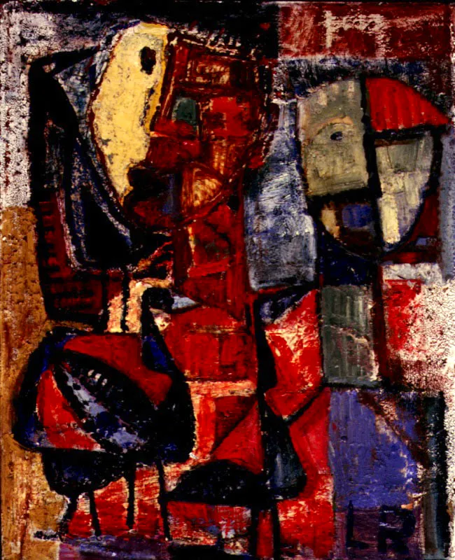 Rostros y pjaros
Oleo sobre madera
1959
49 x 40 cm. 