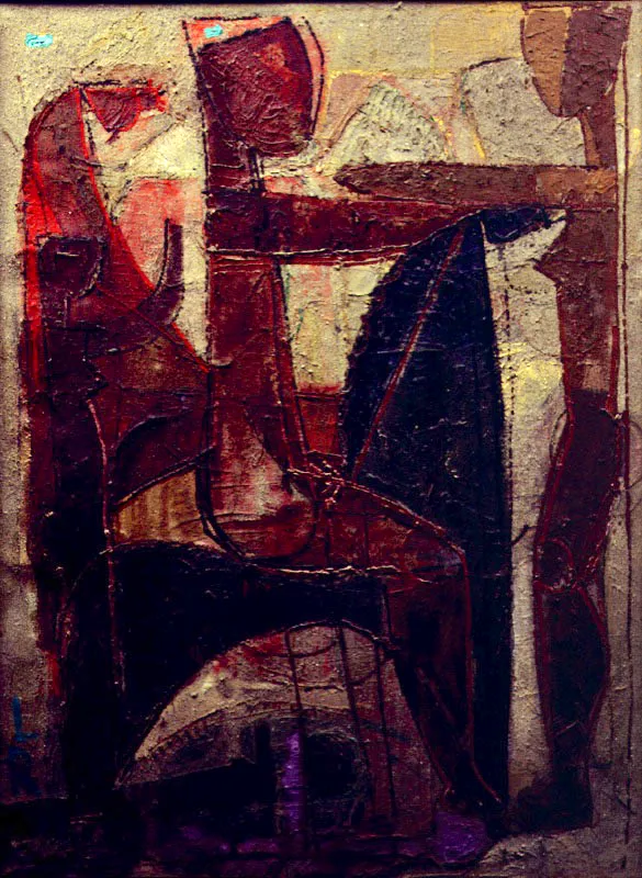 Oleo sobre lienzo preparado con casena 
y arena
1959
100 x 75 cm.  