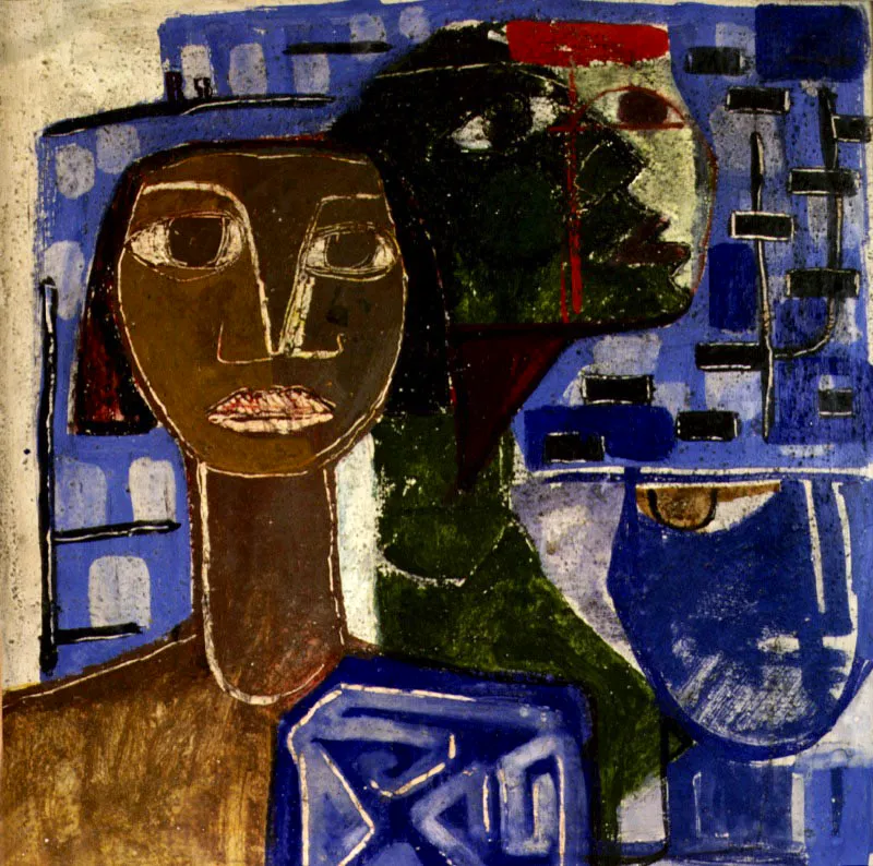 Oleo sobre fondo preparado con casena 
y arena 
1959
42 x 41 cm. 