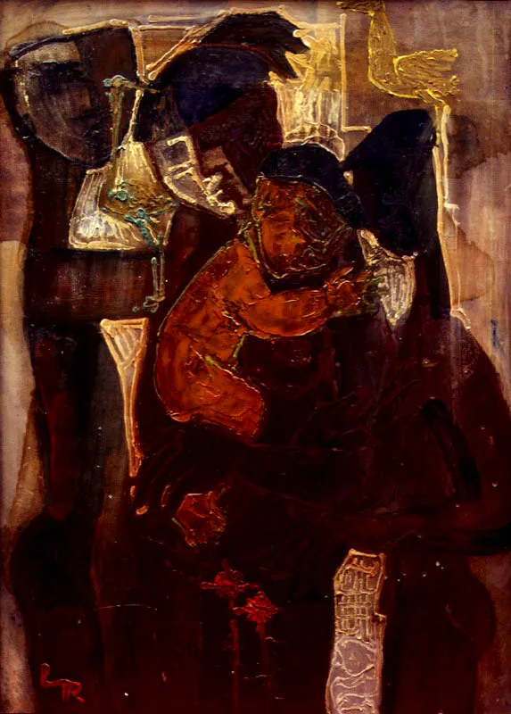 Grupo familiar
Oleo sobre papel
1965
67 x 49 cm.