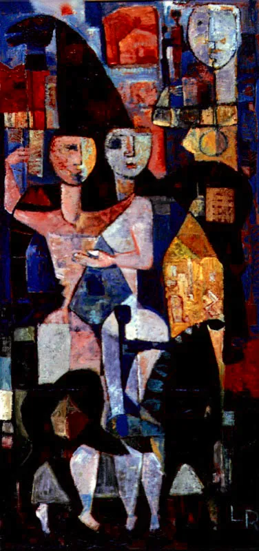 Figuras con caballos
Oleo sobre madera
1965
143 x 68 cm.