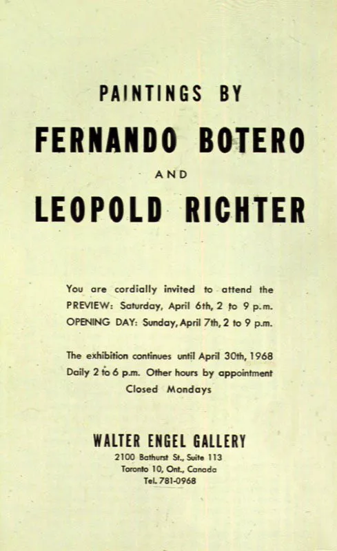 Catálogo inaugural W. E. Gallery. Toronto.