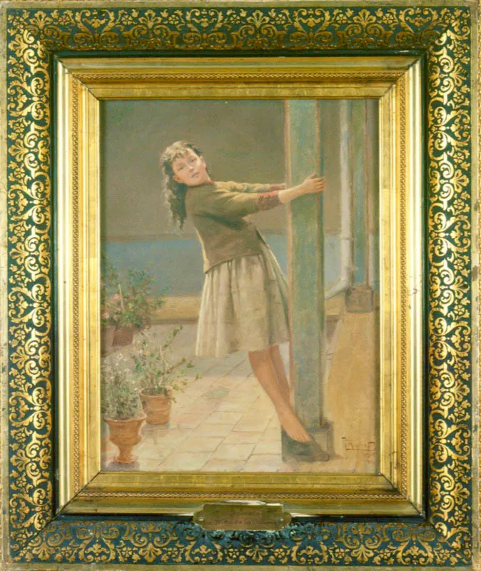 Ricardo Acevedo Bernal.
	La Nia de la Columna. 1894.
	Oleo sobre lienzo. 41 x 31 cm. 