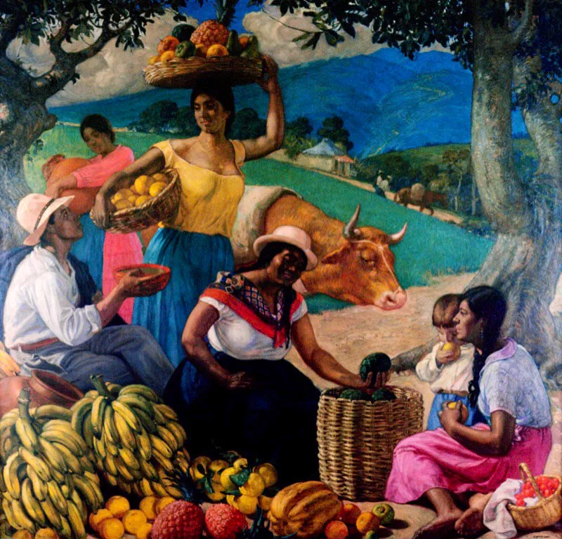 Domingo Moreno Otero.
	Frutos de mi Tierra. 1940.
	Oteo sobre lienzo. 197 x 205 cm. 