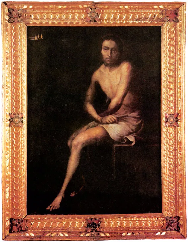 Gregorio Vsquez.
	Jess Flagelado. Siglo XVII.
	Oteo sobre tela. 124 x 90 cm.
 