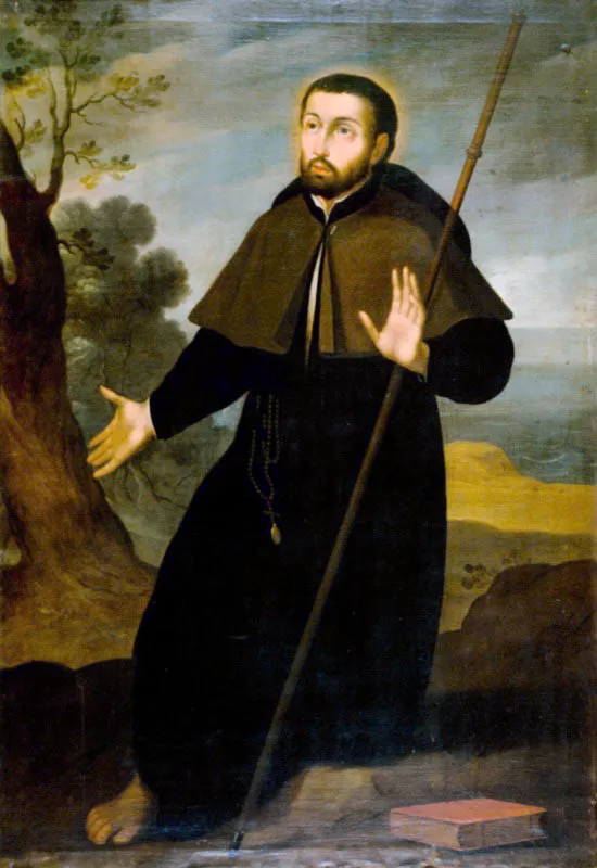 Gregorio Vsquez.
	San Francisco Javier. Siglo XVII.
	Oteo sobre tela. 154 x 106 cm.
 