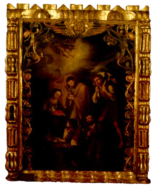 Gregorio Vsquez. 
	Adoracin de los Pastores. Siglo XVII. 
	Oteo sobre tela. 0,71 x 0,48 cm.
 