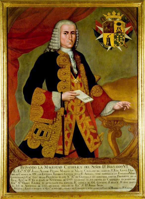 Joaqun Gutirrez.
	Virrey Don Alfonso Pizarro. Siglo XVIII.
	Oteo sobre tela. 145 x 107 cm.
 