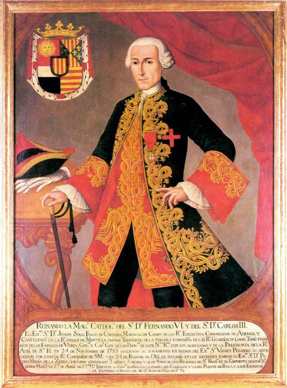 Joaqun Gutirrez.
	Virrey Jos Sols Folch de Cardona.
	Siglo XVIII.
	Oteo sobre tela. 144 x 103 cm.
 