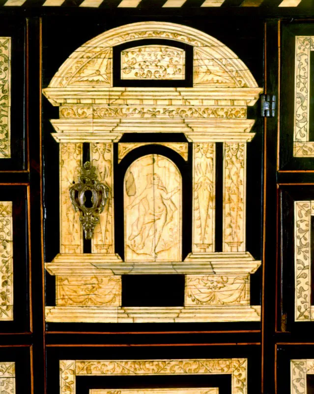Detalle de Bargueo Contador. Siglo
	XVII.
 