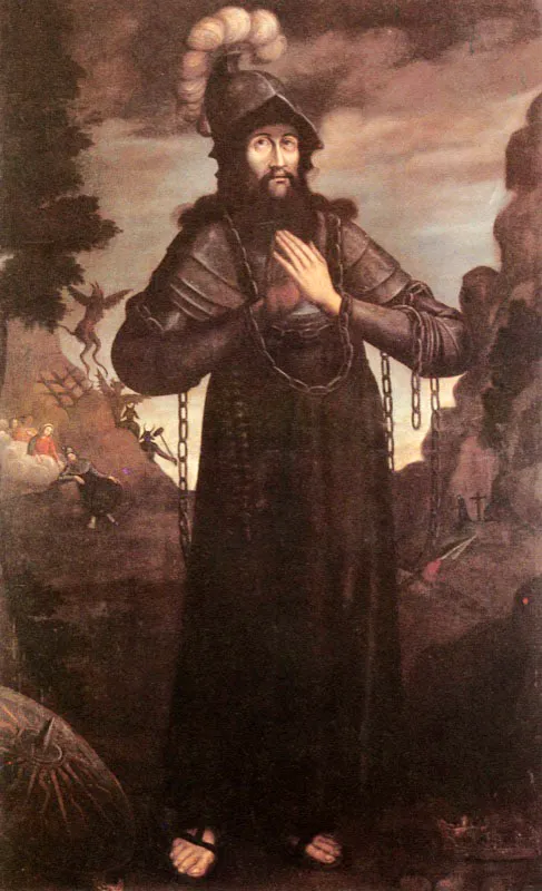 Annimo.
	San Guillermo de Aquitania. Siglo XVII
	Oteo sobre tela. 178 x 105 cm.
 