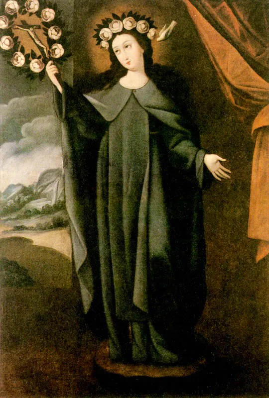 Gaspar de Figueroa.
	Santa Clara de Ass. Siglo XVII.
	Oleo sobre tela. 129 x 90 cm.
 