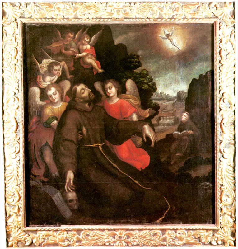 Atribuido a Agustín García Zorro de
Aseche.
San Francisco de Asís
recibiendo los estigmas. Siglo XVII.
Oleo sobre tela. 139 x 131 cm.