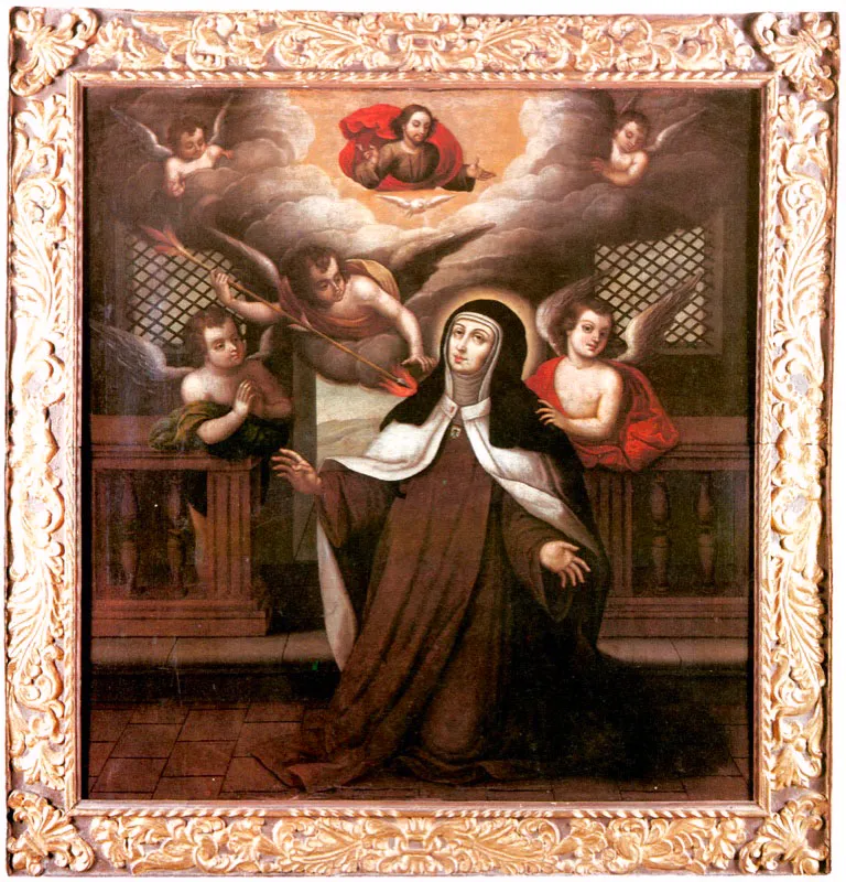 Atribuido a Agustín García Zorro de
Useche.
Santa Teresa de jesús. Siglo XVII.
Oleo sobre tela. 139 x 131 cm.