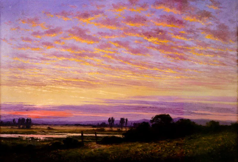 Jess Mara Zamora.
		Atardecer en la Sabana. S.F.
		Oleo sobre tela. 54 x 80 cm.
 