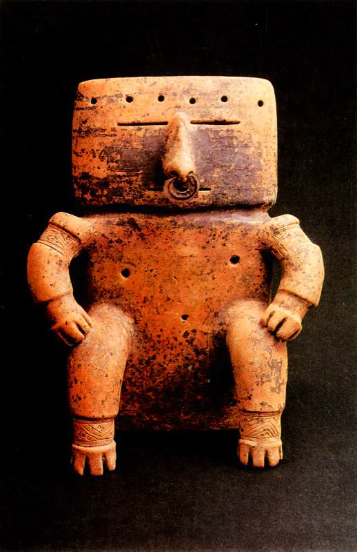 Figura antropomorfa. Quimbaya.
	31.8 x dimetro 25 cm.
 