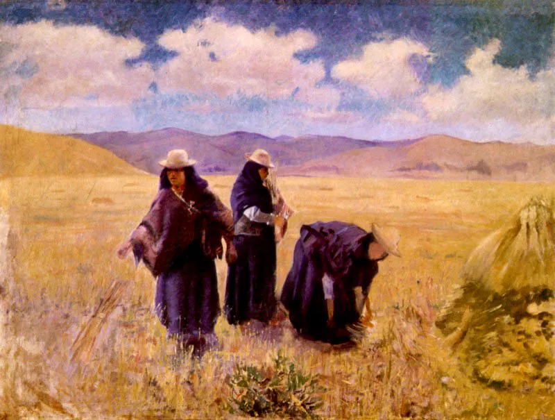 Andrs de Santamara.
	Las Segadoras. 1895.
	Oleo sobre lienzo. 80 x 106 cm.
 