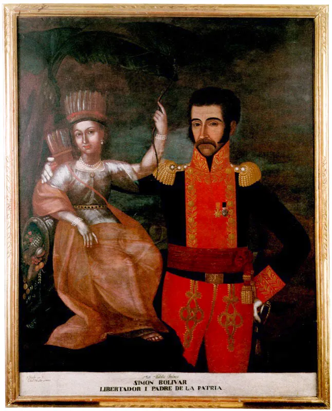 Pedro Jos Figueroa.
Bolvar con la Amrica India. 1819.
Siglo XIX. Oleo sobre tela. 97 x 125 cm.
 