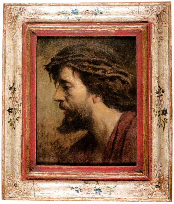  Ricardo Acevedo Bernal.
	Rostro de Cristo. Siglo XIX.
	Oleo sobre cartn. 39.5 x 34 cm.
 