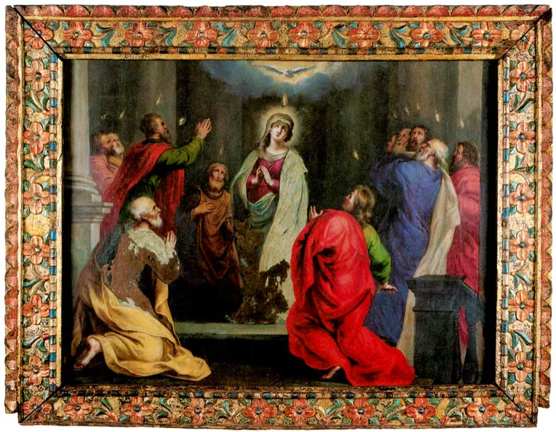 Atribuido a Taller de P. P. Rubens.
	Pentecosts. Siglo XVII.
	Oleo sobre metal. 63 x 82 cm.
 