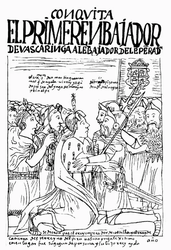 Viñetas ilustrativas de Felipe Guamán Poma de Ayala tomadas del libro Nueva crónica y buen gobierno de Felipe Guamán Poma de Ayala, publicada por la Biblioteca Ayacucho, Caracas, 1980. Jeremy Horner