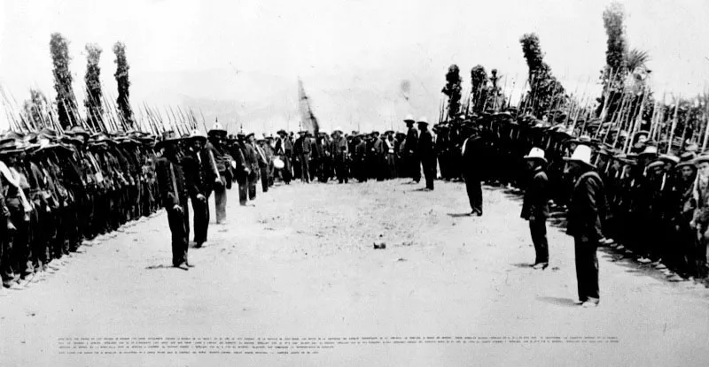 Despedida del Ejrcito conservador rumbo a la batalla de Palonegro. 1990. 