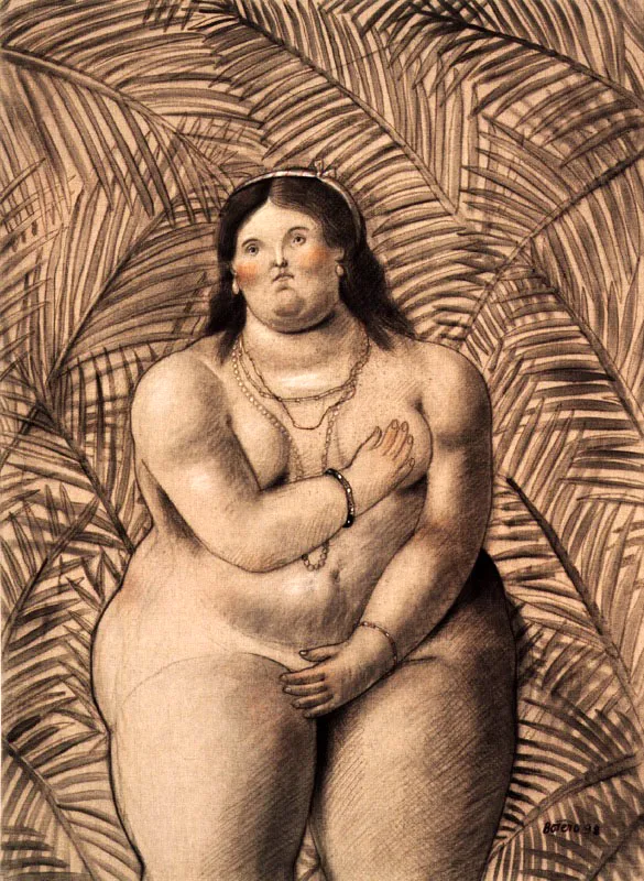 La castidad / 1998 / carboncillo sobre lienzo / 138 x 103 cm