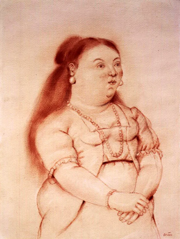 Mujer / sanguina / 43 x 35 cm
