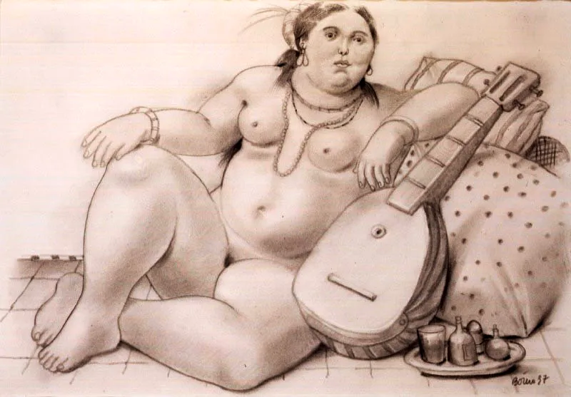 Odalisca con lad / 1997 / lpiz / 32 x 45 cm 