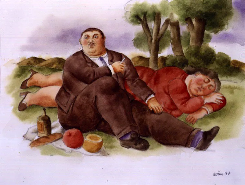 Merienda / 1997 / acuarela / 36 x 46 cm 