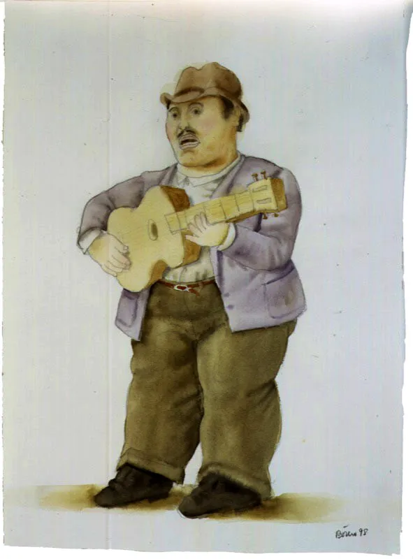 Guitarrista / 1998 / acuarela / 48 x 36 cm 