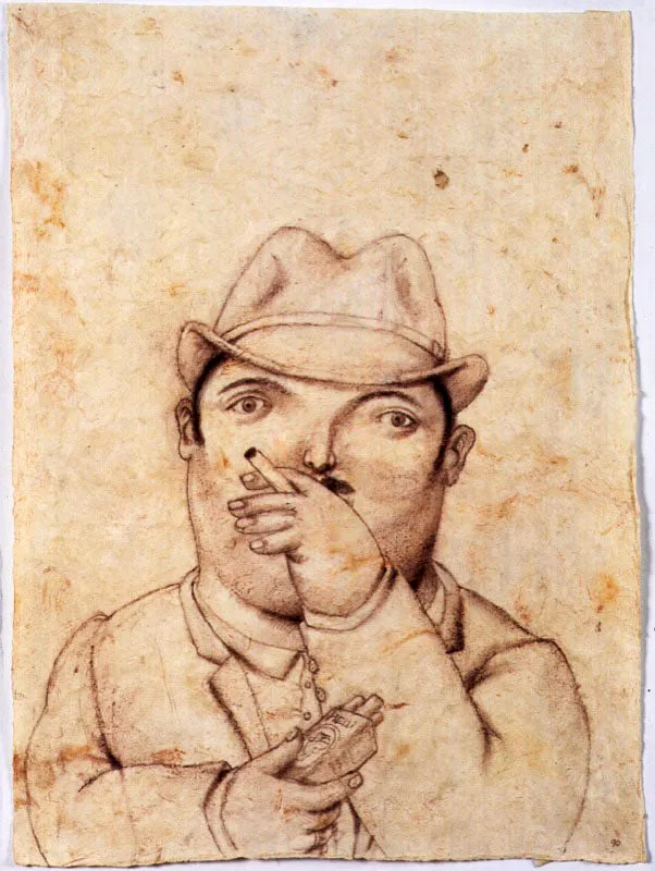 Hombre / 1990 / acuarela y lpiz / 41 x 31 cm 